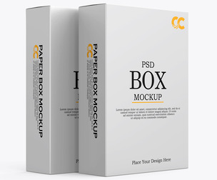 Two Box Packaging Mockup PSD Template - Simple & Clean