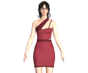 Girls Short Dress-Outfit V3 | Marvelous / Clo3d / obj / fbx