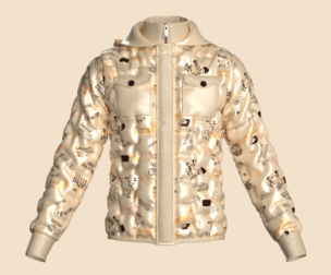 Men Padded Printed Jacket | Marvelous / Clo3d / obj / fbx