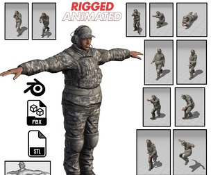 3D Character Model Low Poly Soldier Game Ready Low-poly 3D model