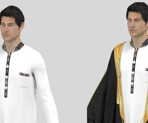 Men Arab Cloak – Clo3D & Marvelous Designer Project (ZPRJ)