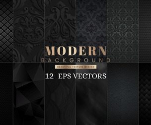 12 Modern Black Textures Backgrounds, Premium Seamless EPS Vectors