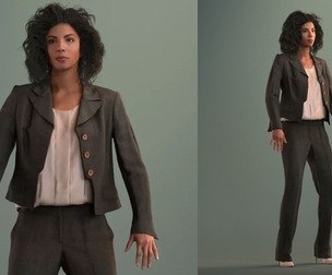 American female-3D model low-poly