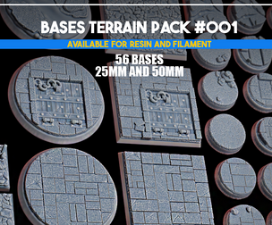 56 Terrain Bases - 25 mm and 50mm #001