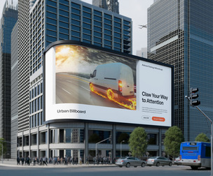 Urban 3D Billboard Mockup PSD Template - Street Advertising