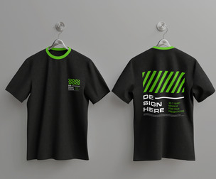 Hanging T-Shirt Mockup PSD Template - Front & Back View