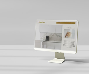 Clay Desktop Monitor Mockup PSD Template - Minimalist Web Design