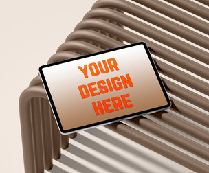 Modern iPad Pro Mockup PSD Template - Abstract Bench Scene
