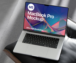 MacBook Pro M4/M5 Mockup PSD Template - Ultra High Resolution