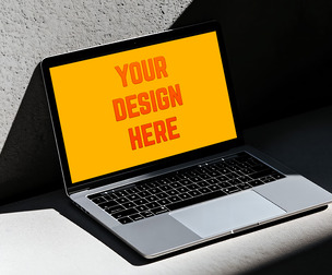MacBook Pro Outdoor Mockup PSD Template - Urban & Trendy Scene