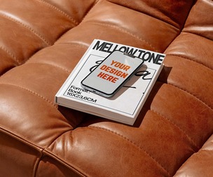 Smartphone on Book Mockup PSD Template - Cozy & Creative Scene