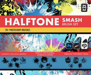 Halftone Smash Brush Set