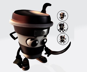 Cute Cappuccino Assassin: 3D Print Ready Character 3D Model (fbx blend dae obj)