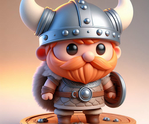 Cute 3D Viking Warrior Character | High-Detail 3D Model for Printing & 3D Applications