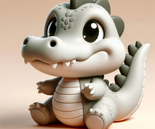 Cute Cartoon Crocodile | 3D Print Ready Model