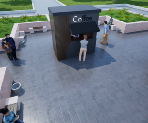 Public Park Landscape Coffee shop and chairs set 3D model