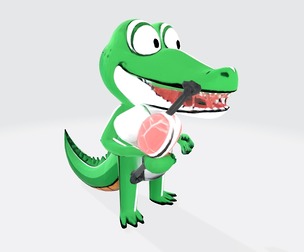 Stylized Alligator Crocodile 3D Model 3D print model