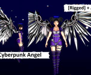 Cyberpunk Angel – Flying Animation