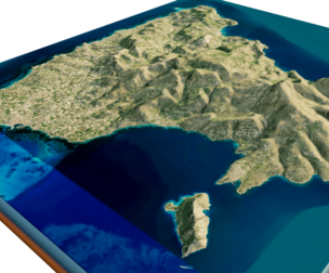 Aegina Island 3D model terrain