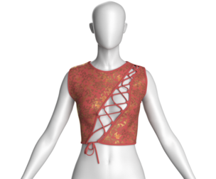 Girls Printed Crop Top | Marvelous / Clo3d / obj / fbx