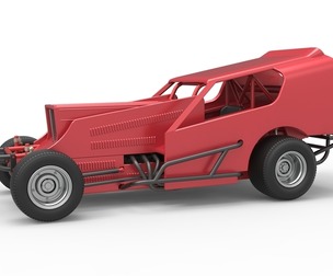 Vintage Dirt Modified stock car Version 4 Scale 1:25