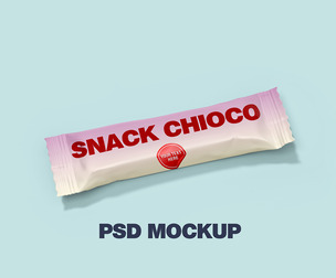Matte Snack Bar Mockup PSD Template - Realistic Food Packaging & Branding
