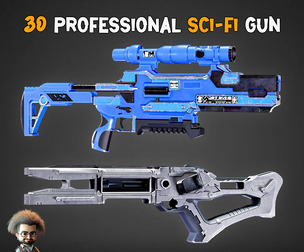 30 Professional Sci-Fi Gun + Textures - Vol 16