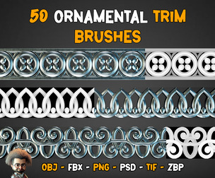 50 Ornamental Trim Brushes - Vol 46