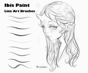 ✨ Ibis Paint line Art set brushes by Elizmill