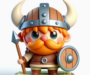 Cute Cartoon Viking Warrior 3D Model - Optimized for 3D Printing