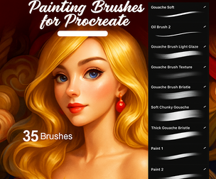 35 Essential Painting Tools - Masterstroke Procreate Brush Set
