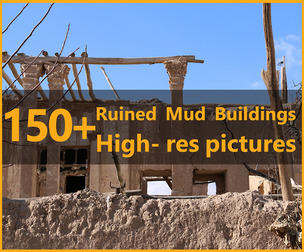 150+ High-resolution photos of Old Ruined mud buildings - Vol. 01