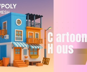 Cartoon Style Lowpoly House