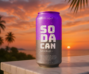 Soda Can Mockup PSD Template - Beverage & Drink Branding