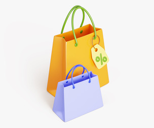 Shopping Bags with Discount Tag