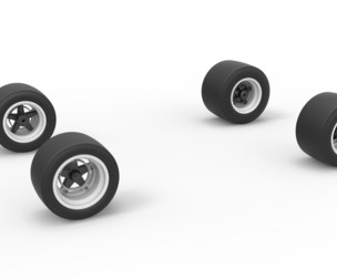 Wheel set of Asphalt Supermodified stock car V2 Scale 1:25