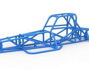 Frame of Supermodified front engine race car V4 Scale 1:25