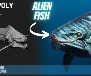 ZBrush Model: Alien Fish High Poly ZTL & FBX