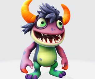 Cartoon Monster Hero – Stylized 3D Character for Print & Render (STL, OBJ, FBX, GLB)
