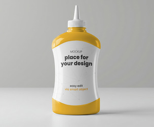 Plastic Pouch & Bottle Mockup PSD Template - Food & Liquid Packaging