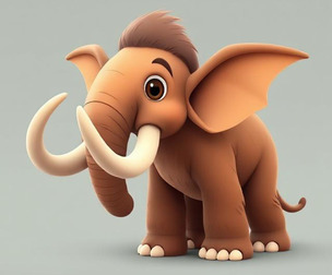 Mini Mammoth – Cute Cartoon 3D Model for Animation & Print (Rig-Ready + STL)