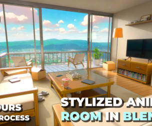 Stylized Anime Room in Blender