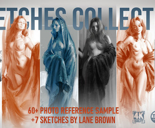 60+ Photo Reference Sample With Classical Drapery - Sketch Pack by Lane Brown