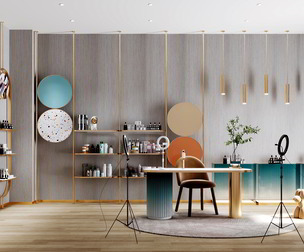 Light luxury live broadcast room cosmetics store