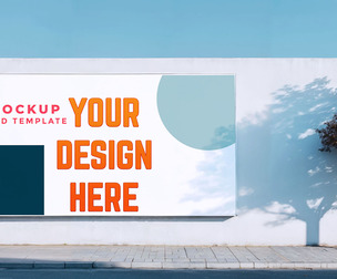 Wide Outdoor Billboard Mockup PSD Template - Urban Advertising