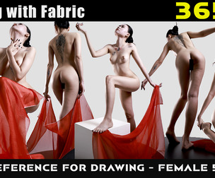 Posing With Fabric | Drawing Reference - Female 59