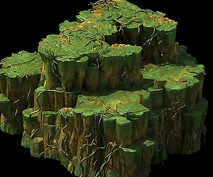 oison Valley scene - rock walls covered with vines
