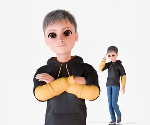 Cartoon Boy-Full Rigged 3D model
