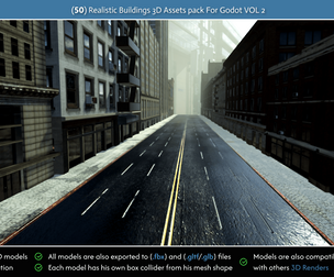 (50) Realistic Buildings 3D Assets Pack For Godot Vol 2