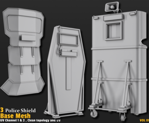 Police Shield | Base Mesh-VOL01